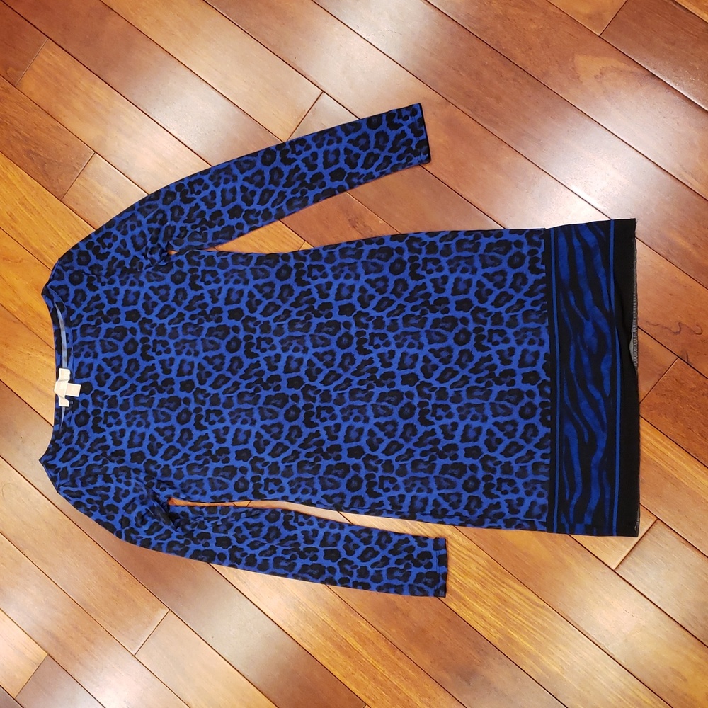 Michael Kors brand Animal Print Long Sleeve Dress Women's XXS
